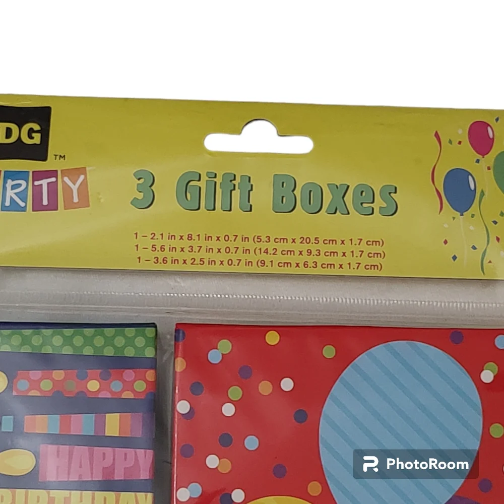 9pc Small Gift Box Birthday Candles Balloons For You 3pk of 3 Boxes Bundle NEW
